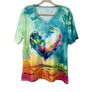 Tie Dye Women's Top Plus Size 2XL Multi Color  NWOT